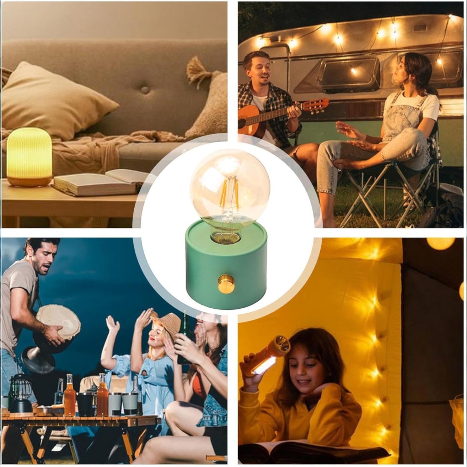 Art Classics Vintage LED Lantern – Retro Camping Lamp & Creative Desktop Atmosphere Light – Portable LED Camp Light for Bedroom, Living Room, Home Decor & Outdoor Camping - Damoo