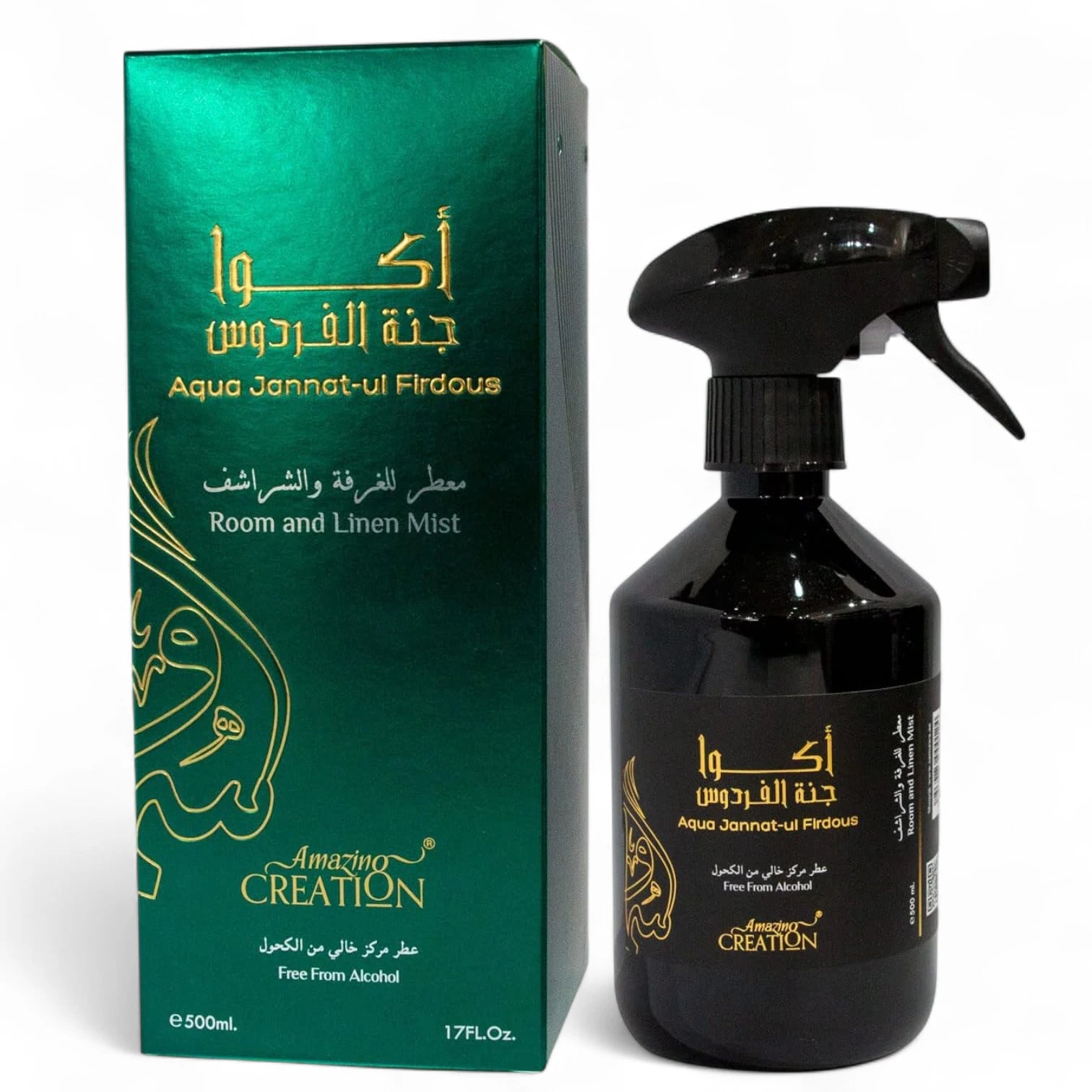 Amazing Creation Aqua Jannat Ul Firdous Room And Linen Mist, Room Freshener 500ml – Alcohol Free - Damoo