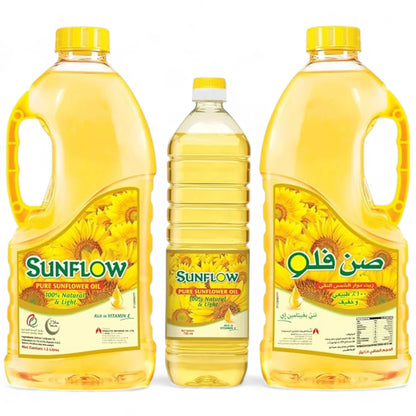 Sunflow Sunflower Oil 2 x 1.5L + 750ml – Value Pack | Light & Odourless | Rich in Vitamin E | Cholesterol-Free Cooking Oil - Damoo
