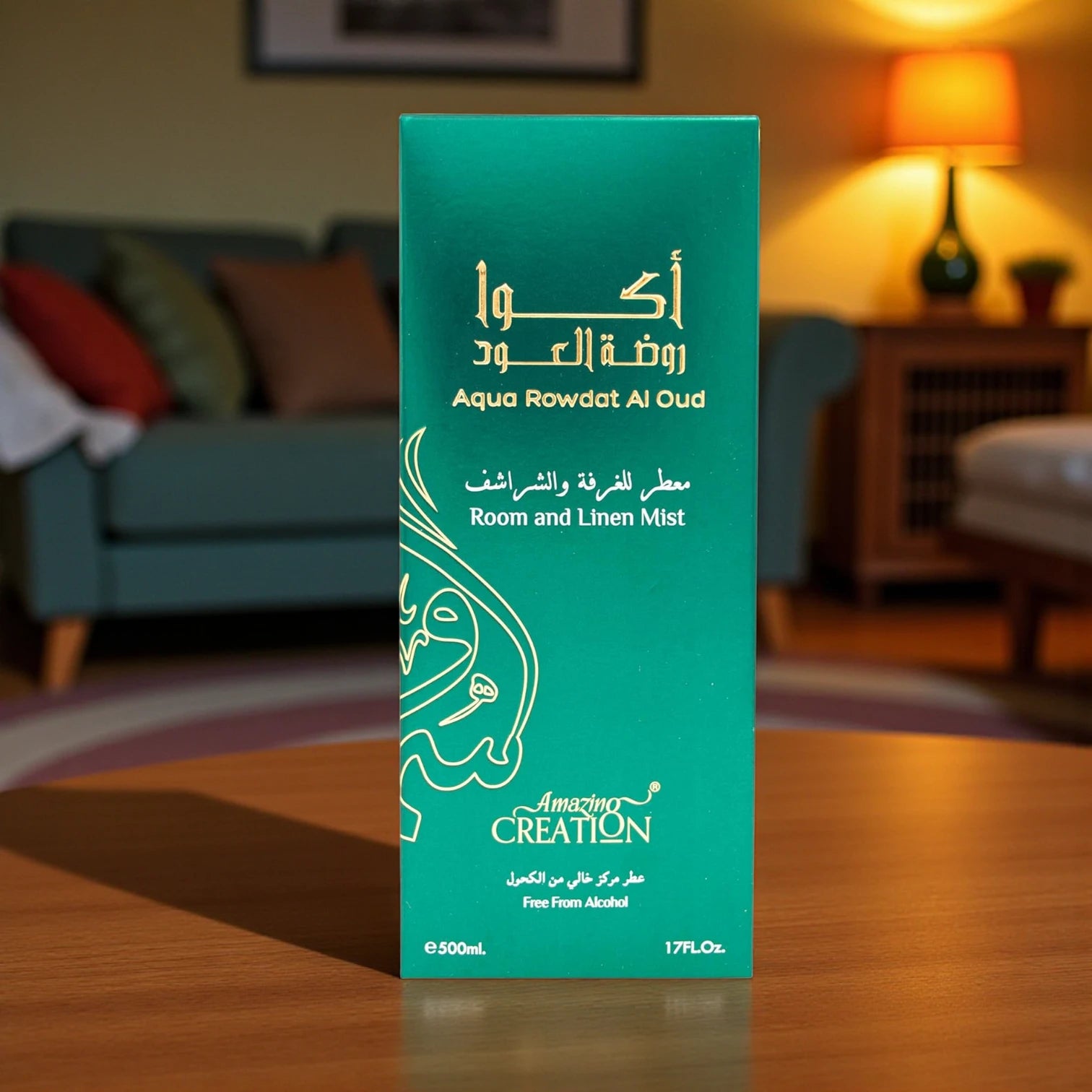 Amazing Creation Aqua Rowdat Al Oud Room And Linen Mist, Room Freshener 500ml - Damoo