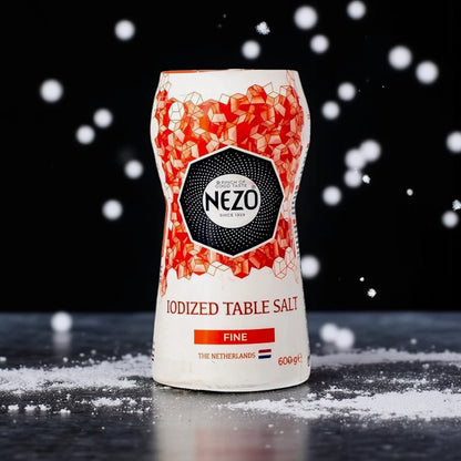 Nezo Fine Table Salt Iodized Bottle 600g | Pure Fine Crystals with Essential Iodine for Everyday Cooking - Damoo