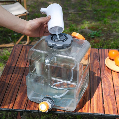 12L Portable Camping Water Jug with Spigot – BPA Free Thickened Water Container, Leak-Proof Storage Tank with Electric Pump Compatibility - Damoo