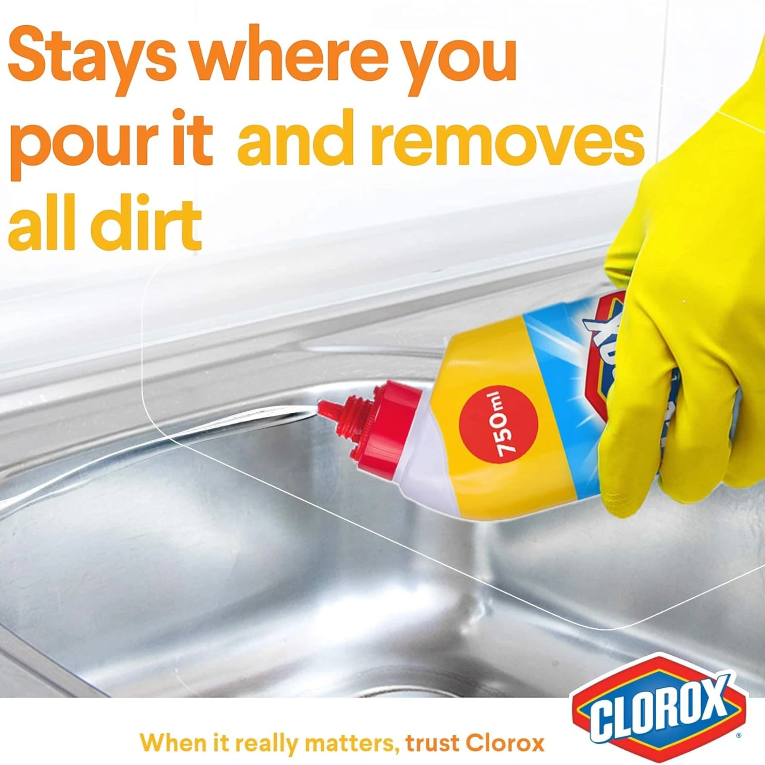 Clorox Bleach Gel Cleaner 750ml Mint Freshness – Thick Formula Multi-Purpose Disinfectant for Bathroom, Kitchen, Floors & Laundry Stain Removal - Damoo