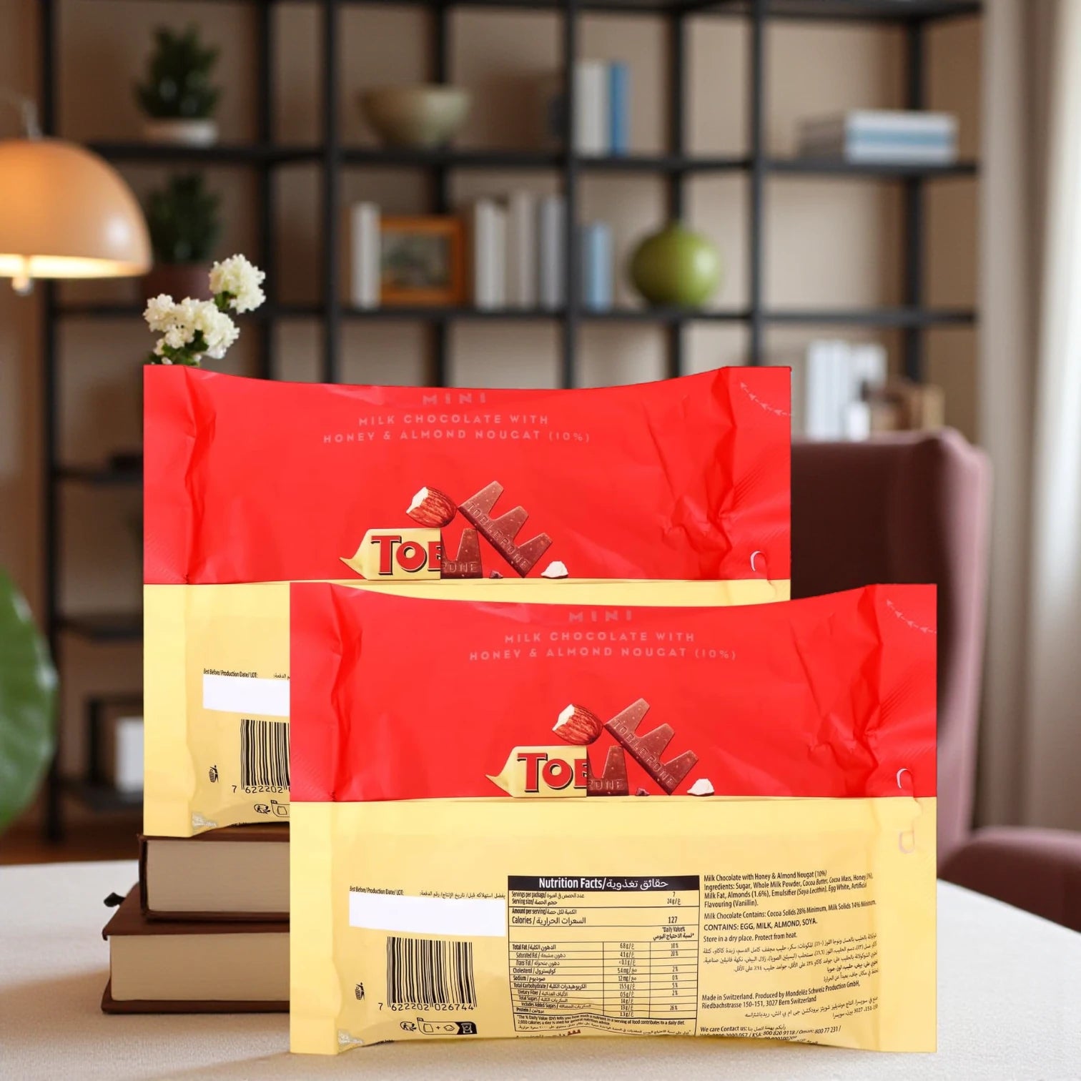 Toblerone Milk Chocolate Mini Bars – Honey & Almond Nougat, 2 x 168g Special Offer Pack - Damoo