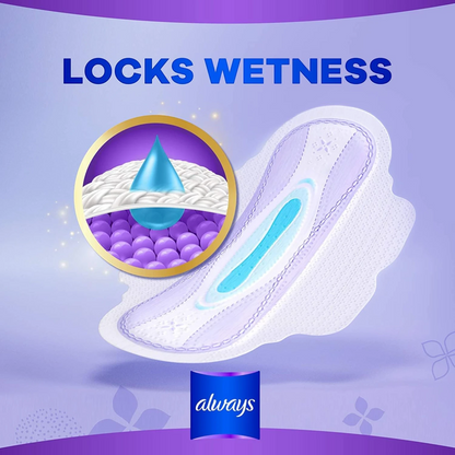 Always All-in-One Ultra Thin Night Sanitary Pads with Wings 16 Count – Overnight Protection, Soft Wings & Leak Lock - Damoo