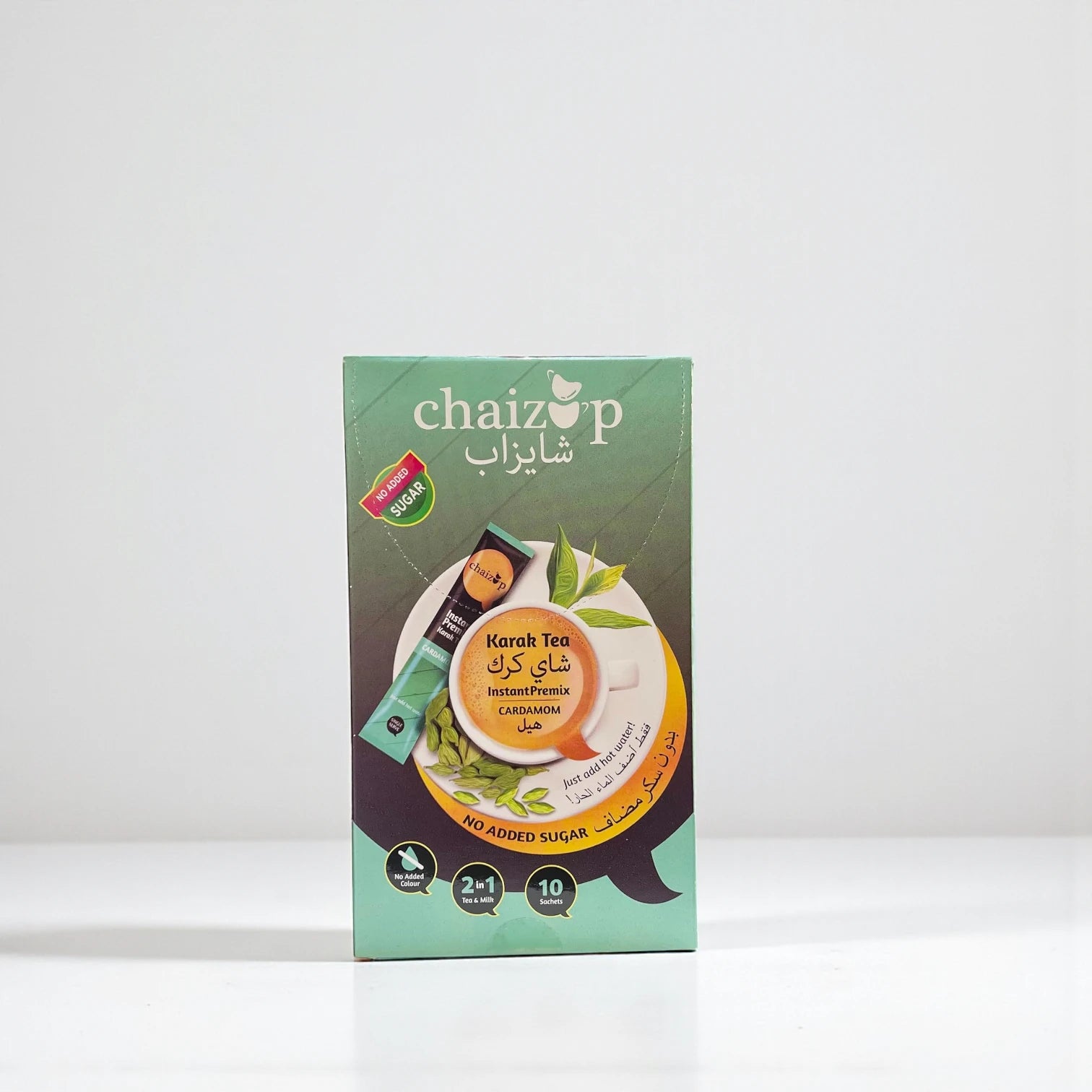 Chaizup Sugar-Free Instant Cardamom 3-in-1 Tea – 10 Sachets | No Added Sugar | Elaichi Chai Premix with Milk & Spices | Ready in 1 Minute - Damoo