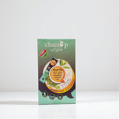 Chaizup Sugar-Free Instant Cardamom 3-in-1 Tea – 10 Sachets | No Added Sugar | Elaichi Chai Premix with Milk & Spices | Ready in 1 Minute - Damoo