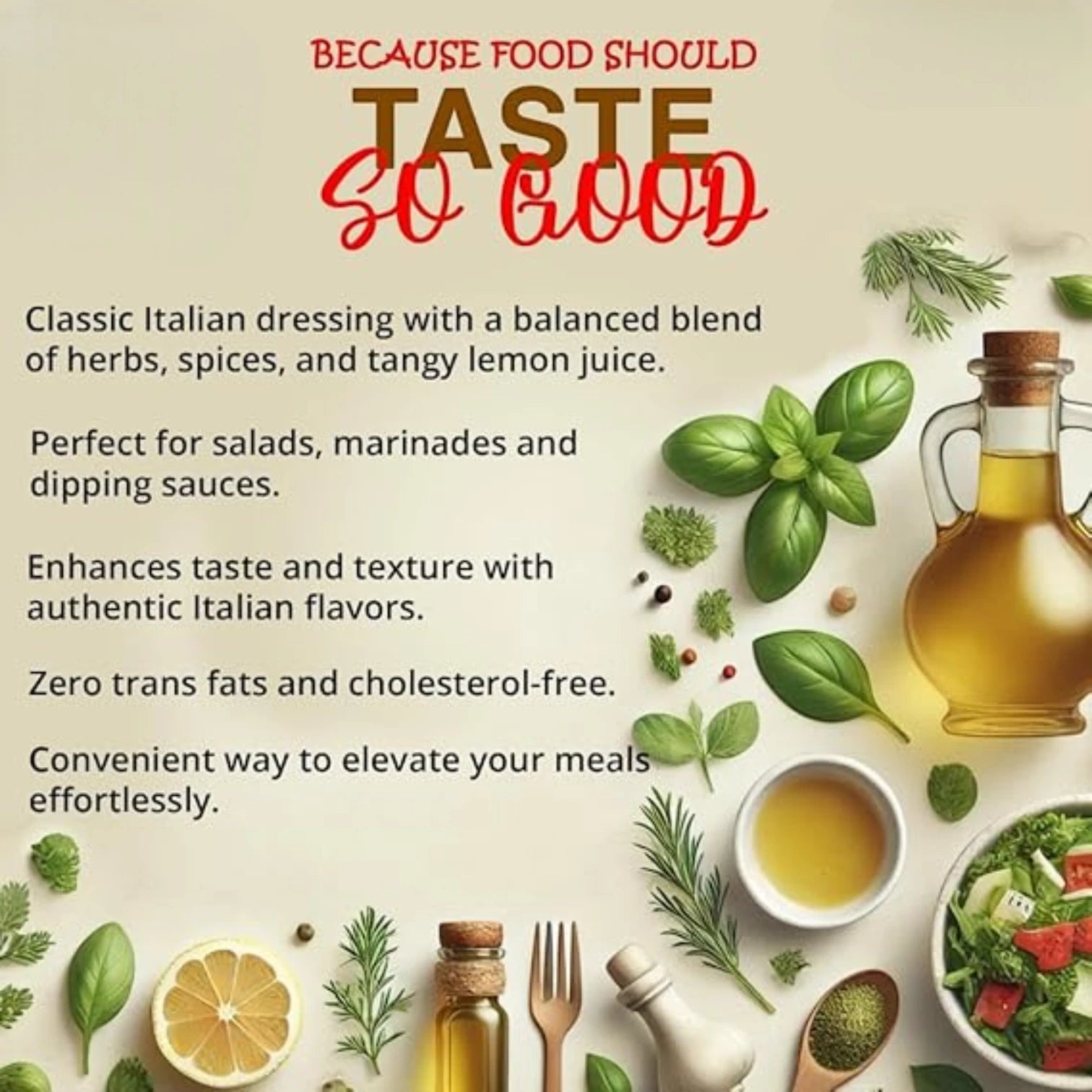 Excellence Italian Salad Dressing – Herb & Spice Vinaigrette for Salads, Marinades & Dips – Gluten-Free, Made in UAE – 315ML - Damoo