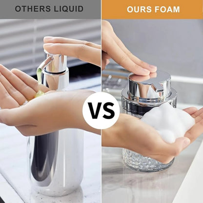 SHENGYA Foaming Soap Dispenser 280ml, Transparent Refillable Plastic Pump Bottle for Bathroom & Kitchen Countertop - Damoo