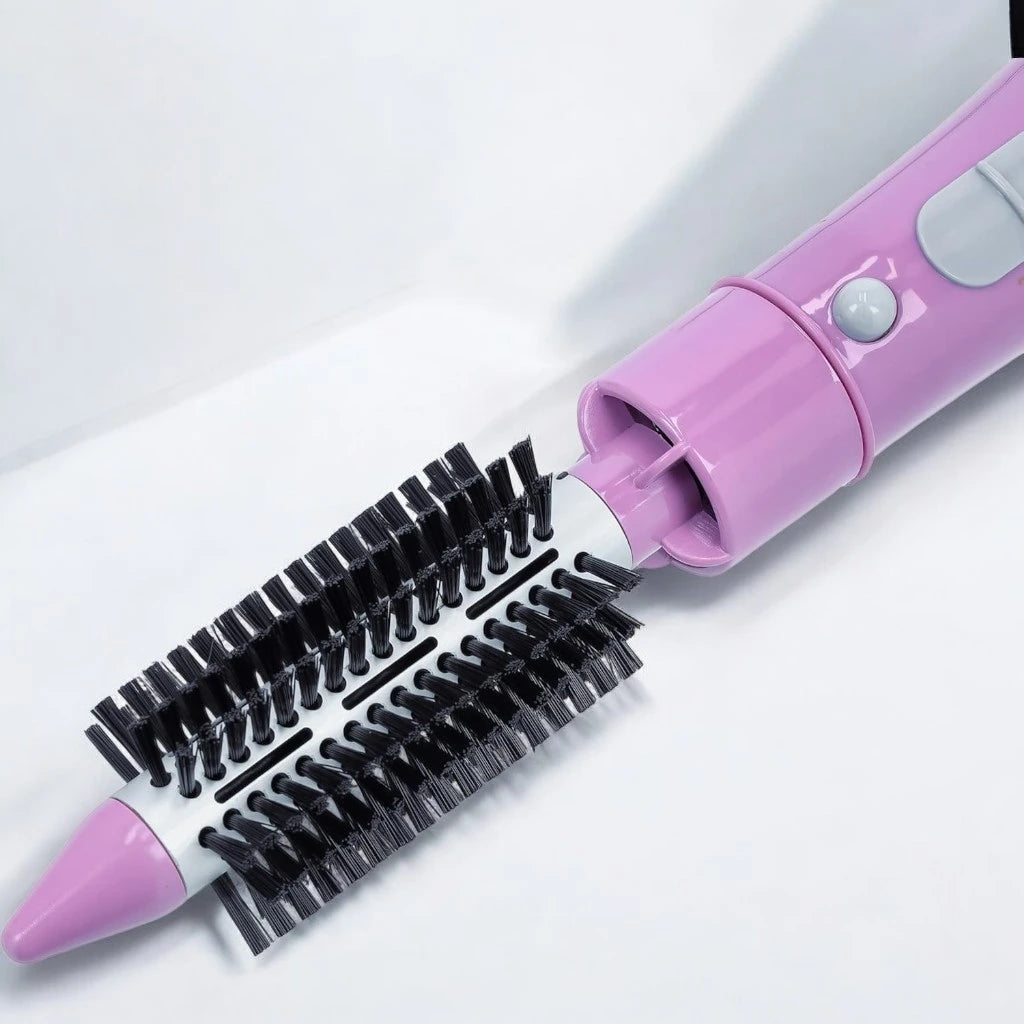 Geepas 4-in-1 Multi-Functional Hair Styler – 750W Powerful Motor, Curling Iron, Blow Brush & 2 Speed Settings – Overheat Protection, Cool Shot, 360° Swivel Cord – Professional Hair Styling Tool – Red - GH714 - Damoo