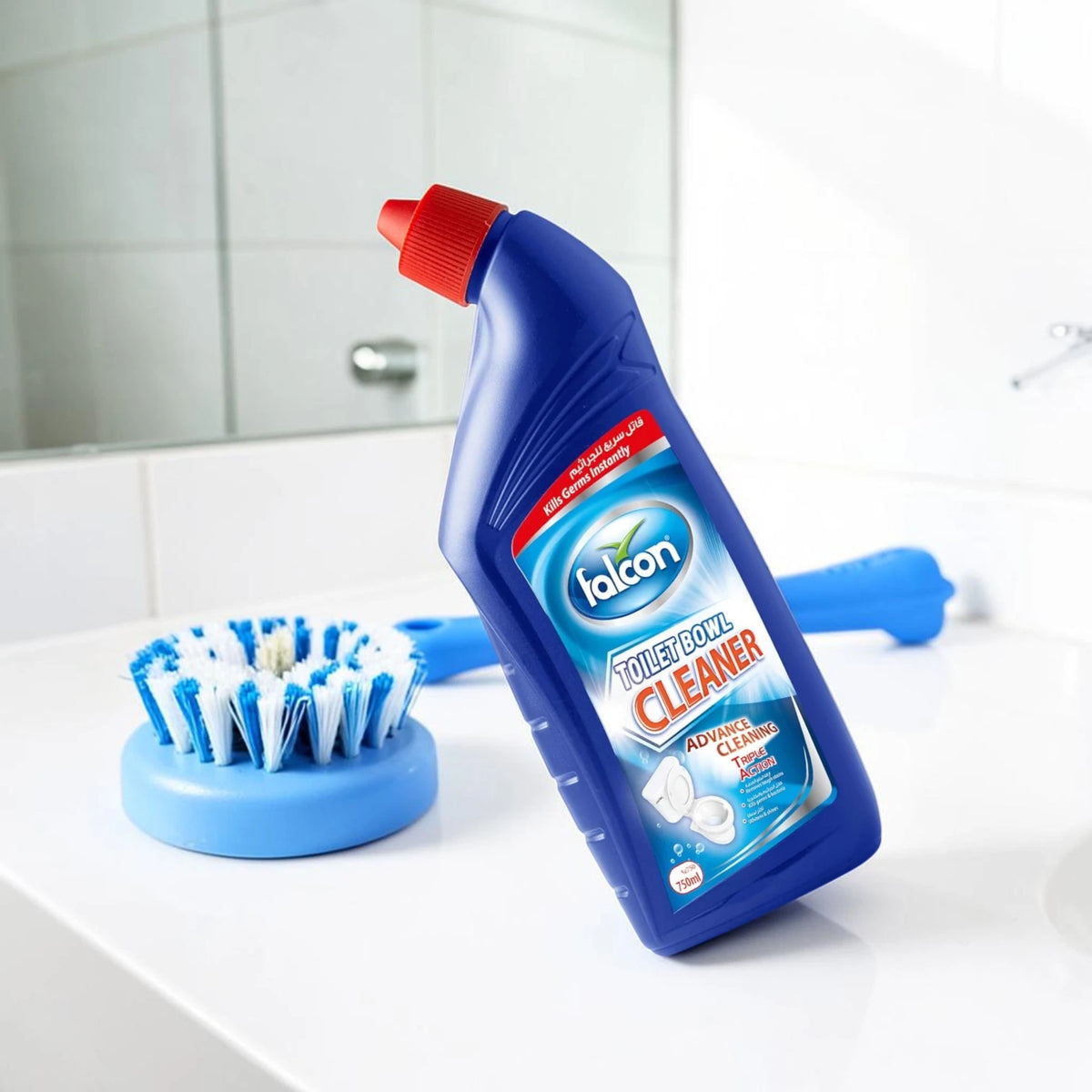 Falcon Pack Toilet Bowl Cleaner 750ml – Powerful Triple Action Bathroom Cleaner for Deep Cleaning, Germ Removal & Long-Lasting Shine - Damoo