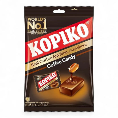 Kopiko Coffee Candy – 400g Bag | Bold Coffee Flavored Hard Candy Made with Real Coffee Extract & Natural Caffeine | Individually Wrapped, Gluten-Free, On-the-Go Energy Boost - Damoo
