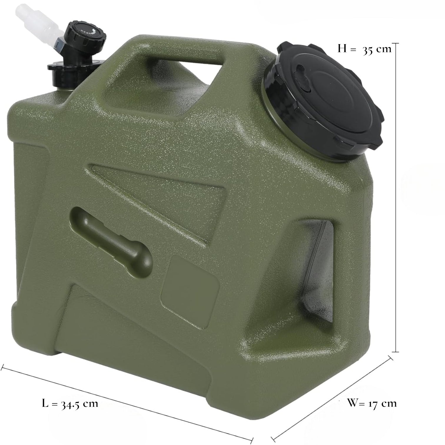 Portable Water Container 12L – BPA Free Food Grade Water Storage Carrier Tank with Spigot for Camping, Hiking, Travel & Outdoor Emergency Use – Green