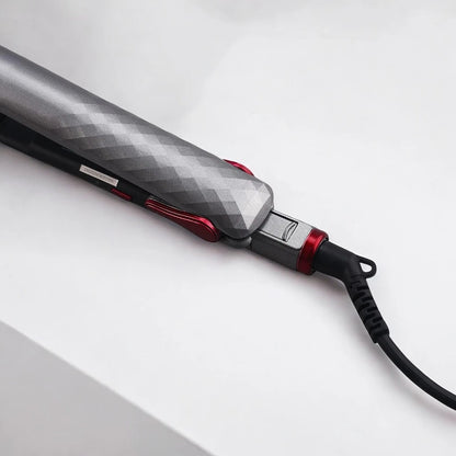Sonashi Hair Straightener with Ceramic Coating Plates – LCD Display, Max Temperature 200°C, 360° Swivel Cord, Fast Heat-Up, Auto Shut-Off – Frizz-Free, Salon-Quality Styling – Silver, 35W - SHS-2024N - Damoo