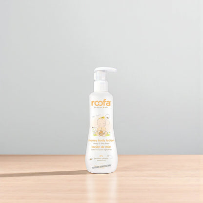 Roofa Natural Honey Baby Body Lotion – 200ml | With Shea Butter, Aloe Vera & Chamomile | Gentle Moisturizer for Newborns & Sensitive Skin – Made in Spain - Damoo
