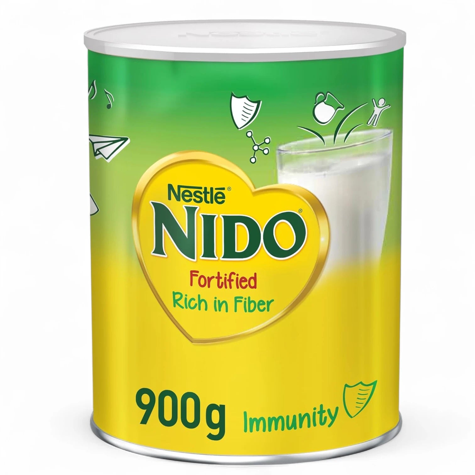 NIDO Fortified Milk Powder Tin 900g – Full Cream Instant Milk for Family Nutrition – With Fiber, Iron, Zinc, Vitamins A, D & C - Damoo