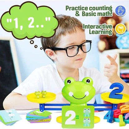 Creative Frog Math Balance Game for Kids – Educational Weighing Scale Toy with Frogs, Numbers & Flashcards | Fun Counting & Early Math Learning Toy Ages 3–7