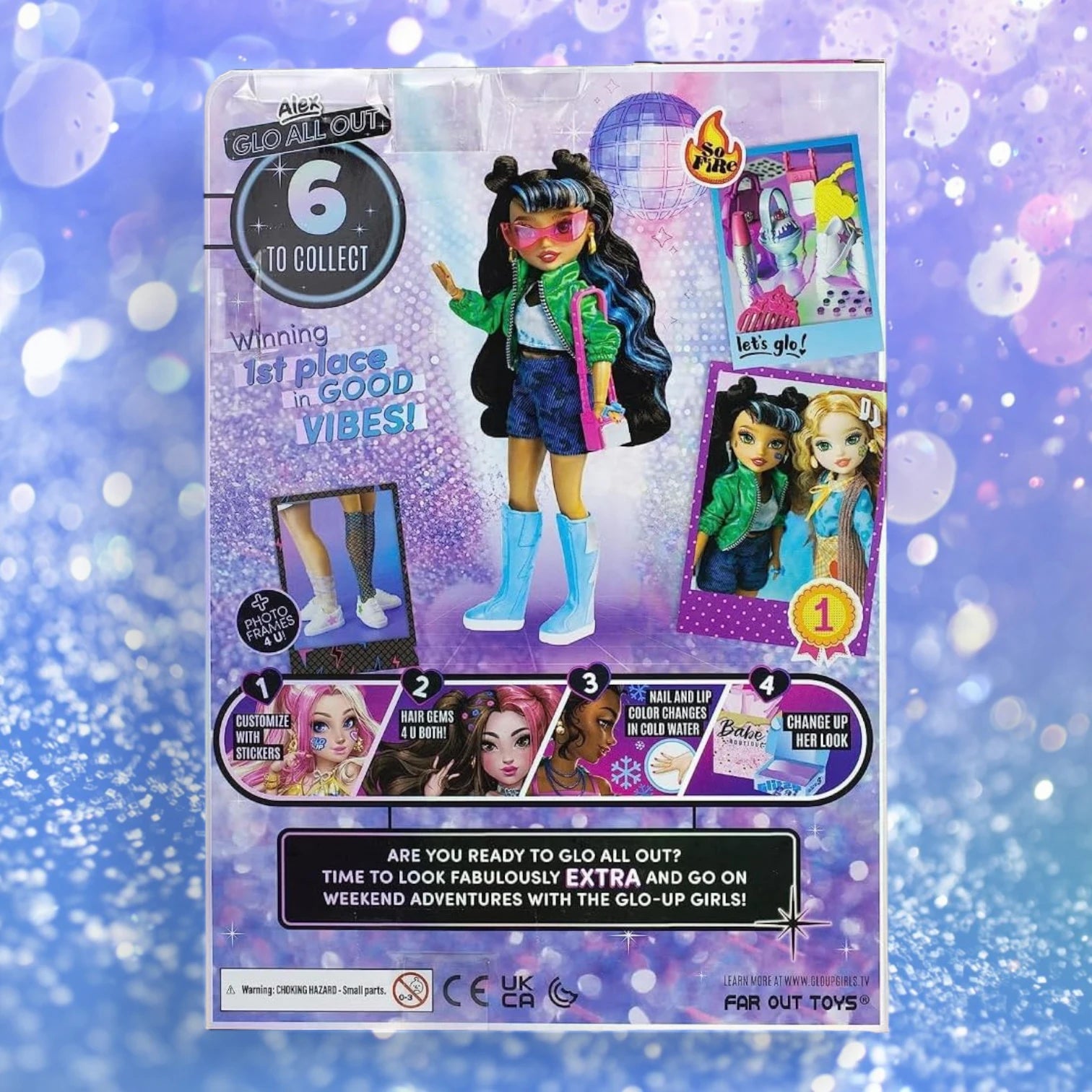 Far Out Toys GLO-UP Girls Season 2 Alex Doll | Pajamas to Runway Makeover Fashion Doll with Accessories, Makeup & Surprises | Self-Care & Transformation Playset - Damoo