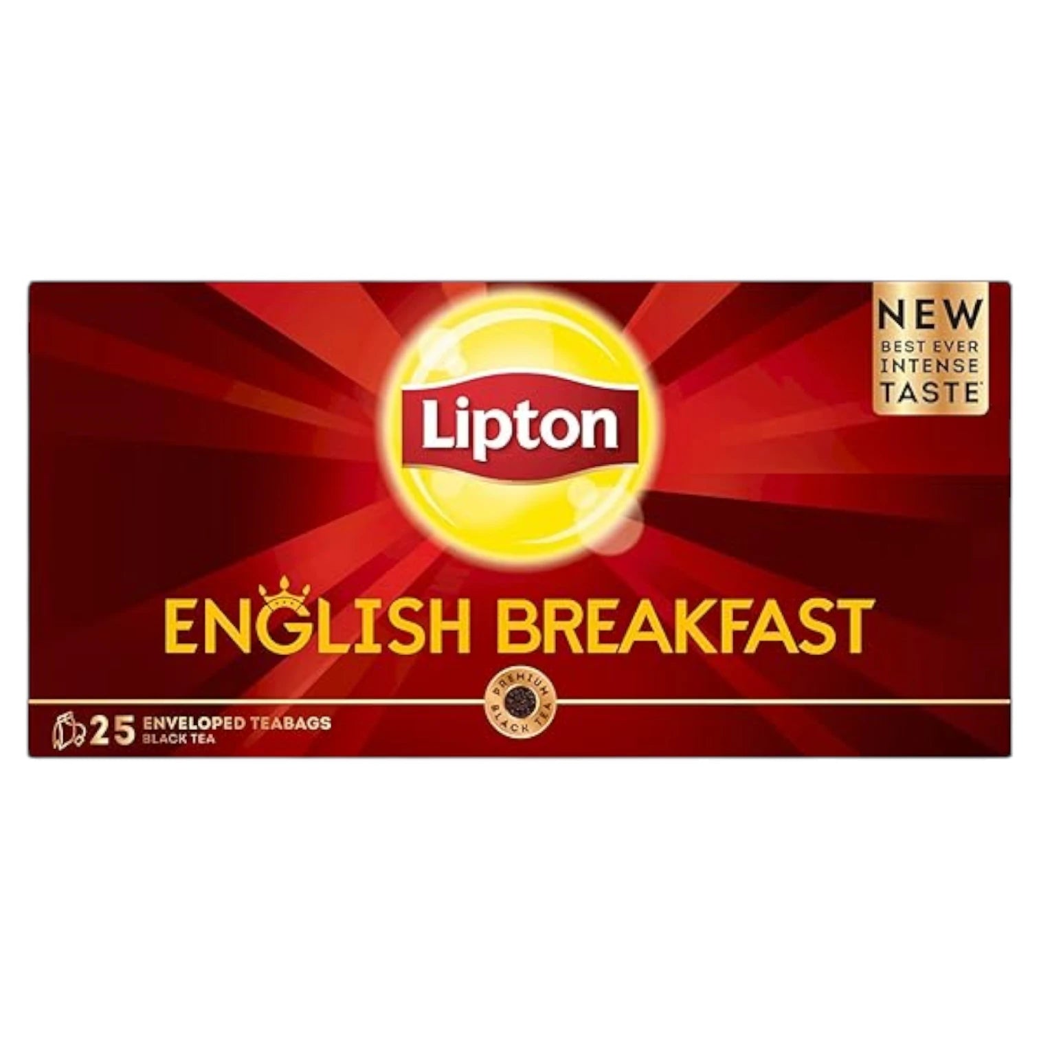 Lipton English Breakfast Black Tea – 25 Enveloped Teabags | Bold & Intense Flavor | Premium Black Tea with Deep Amber Color | Rainforest Alliance Certified - Damoo