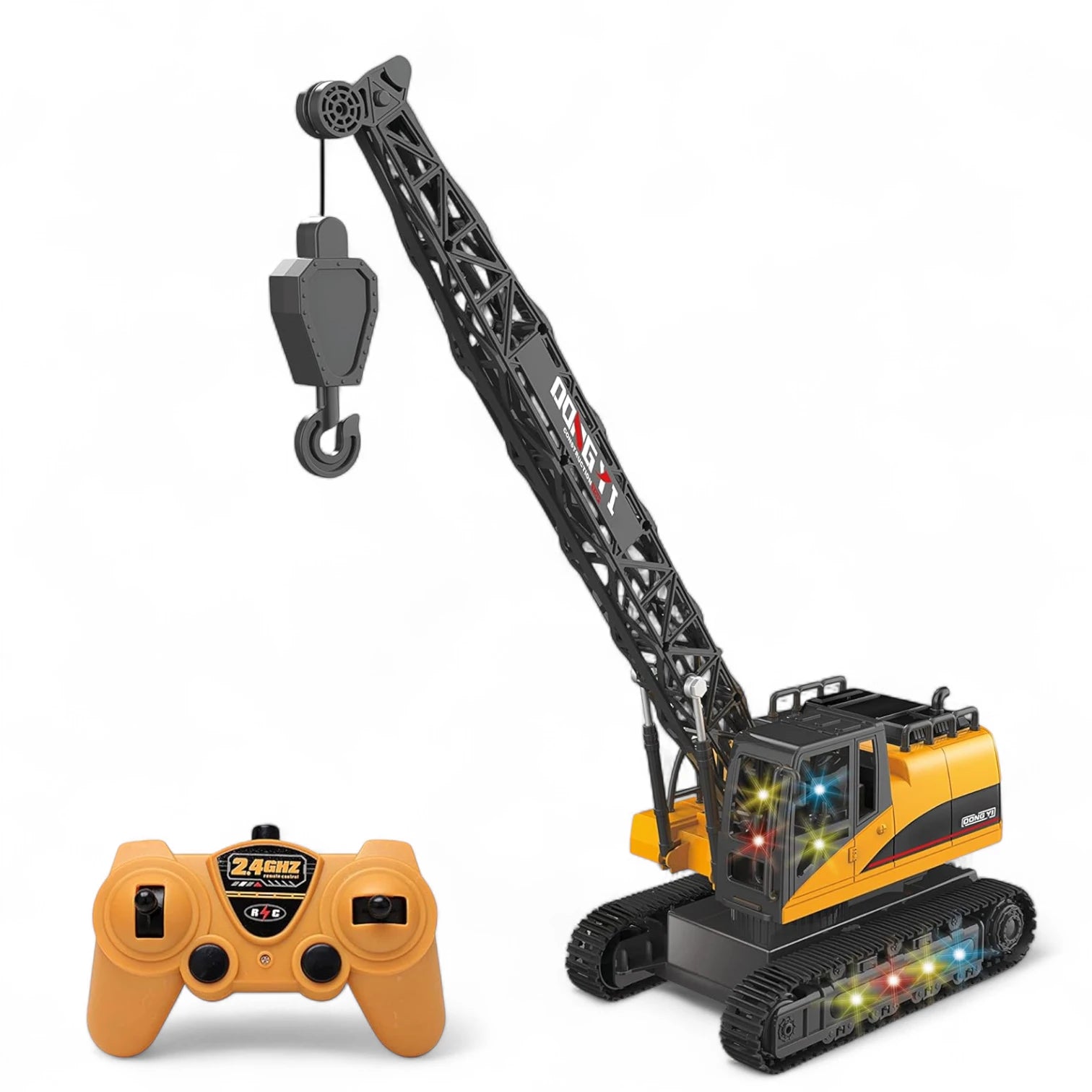 DONG YI RC Crawler Crane Toy – 1:12 Scale Construction Vehicle with 360° Rotating Tower, 40cm Height, 2.4GHz Remote Control