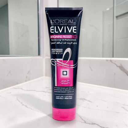 L'Oréal Paris Elvive Arginine Resist X3 Oil Replacement 300ml – Reinforcing Leave-In Hair Cream for Hair Fall and Weak Hair - Damoo