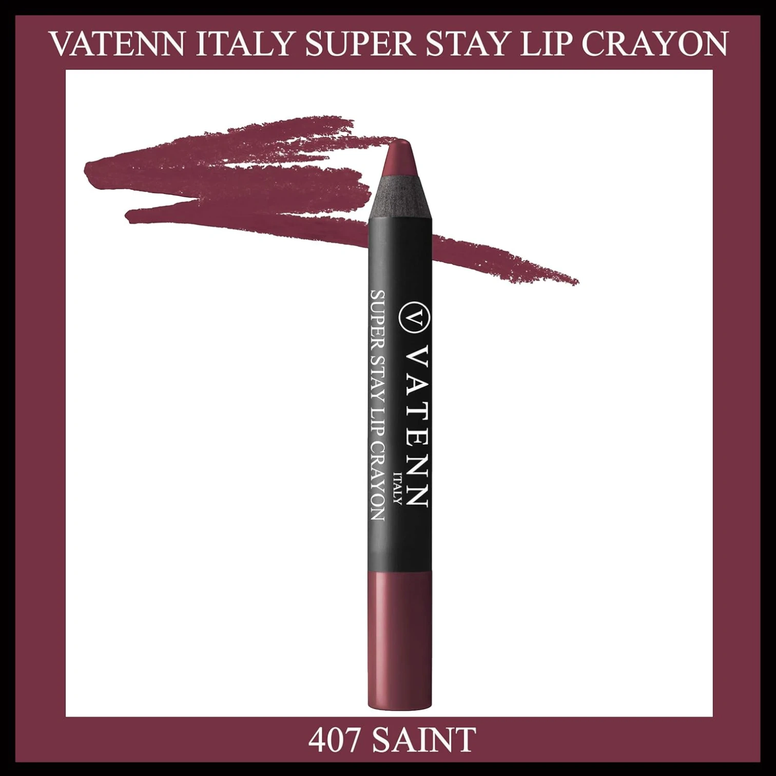 Vatenn Italy Super Stay Lip Crayon – Shade 407 SAINT, Pack of 2 | 18Hr Long-Lasting Matte Lip Color, Waterproof, Smudge-Proof, Enriched with Vitamin E - Damoo