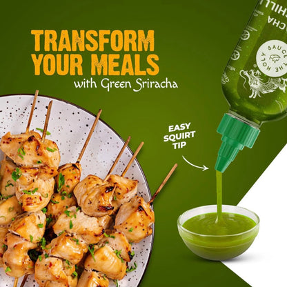 The Holy Sauce Sriracha Green Chilli Sauce – 300g | Bold, Spicy & Tangy | Perfect for Noodles, Rice, and Dips | Freshly Made with Natural Ingredients - Damoo