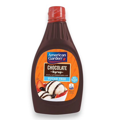 American Garden Sugar Free Chocolate Syrup 524g – Gluten Free Vegetarian Dessert Topping for Ice Cream, Pancakes, Milkshakes & Beverages - Damoo