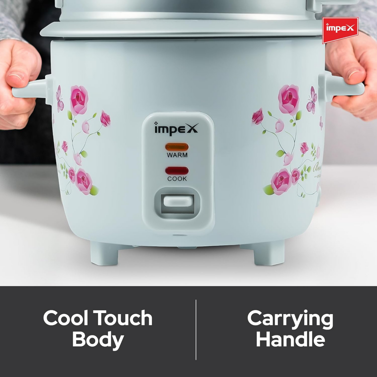 Impex RC 2805 Electric Rice Cooker 0.6L | 350W Compact Automatic Rice Cooker with Aluminum Inner Pot & Steamer Function | Easy Cooking & Keep Warm Feature