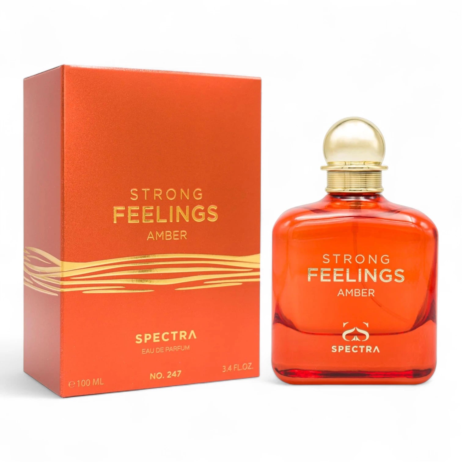 Spectra 247 Strong Feelings Amber Eau de Parfum – 100ml Unisex Amber Fougere Fragrance, Long-Lasting Elegant Scent for Fall, Winter & Evening - Damoo