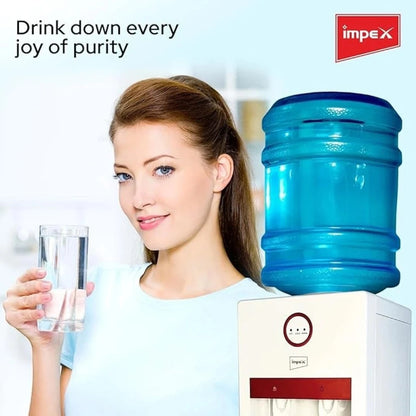 Impex Water Dispenser – 5L Heating & 3L Cooling Capacity | Stainless Steel Tank, Dual Taps, Storage Cabinet, 420W Cooling, 550W Heating,  WD 3902 - White - Damoo