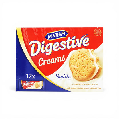 McVitie’s Digestive Creams Vanilla Biscuits Value Pack 12 x 40g – Cream Filled Wheat Biscuits Snack Pack with Vanilla Flavor - Damoo