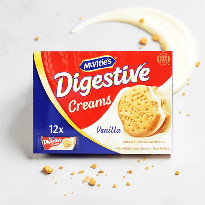 McVitie’s Digestive Creams Vanilla Biscuits Value Pack 12 x 40g – Cream Filled Wheat Biscuits Snack Pack with Vanilla Flavor - Damoo