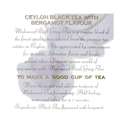 Mahmood Ceylon Earl Grey Black Tea 500g – Premium Loose Leaf Bergamot Flavoured Tea - Damoo