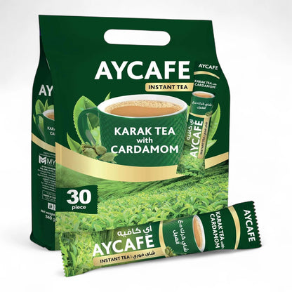 AYCAFE Karak Tea with Cardamom – 30 Sachets | Authentic Instant Karak Blend with Bold Flavor & Aromatic Cardamom | Easy to Brew Anytime, Anywhere - Damoo