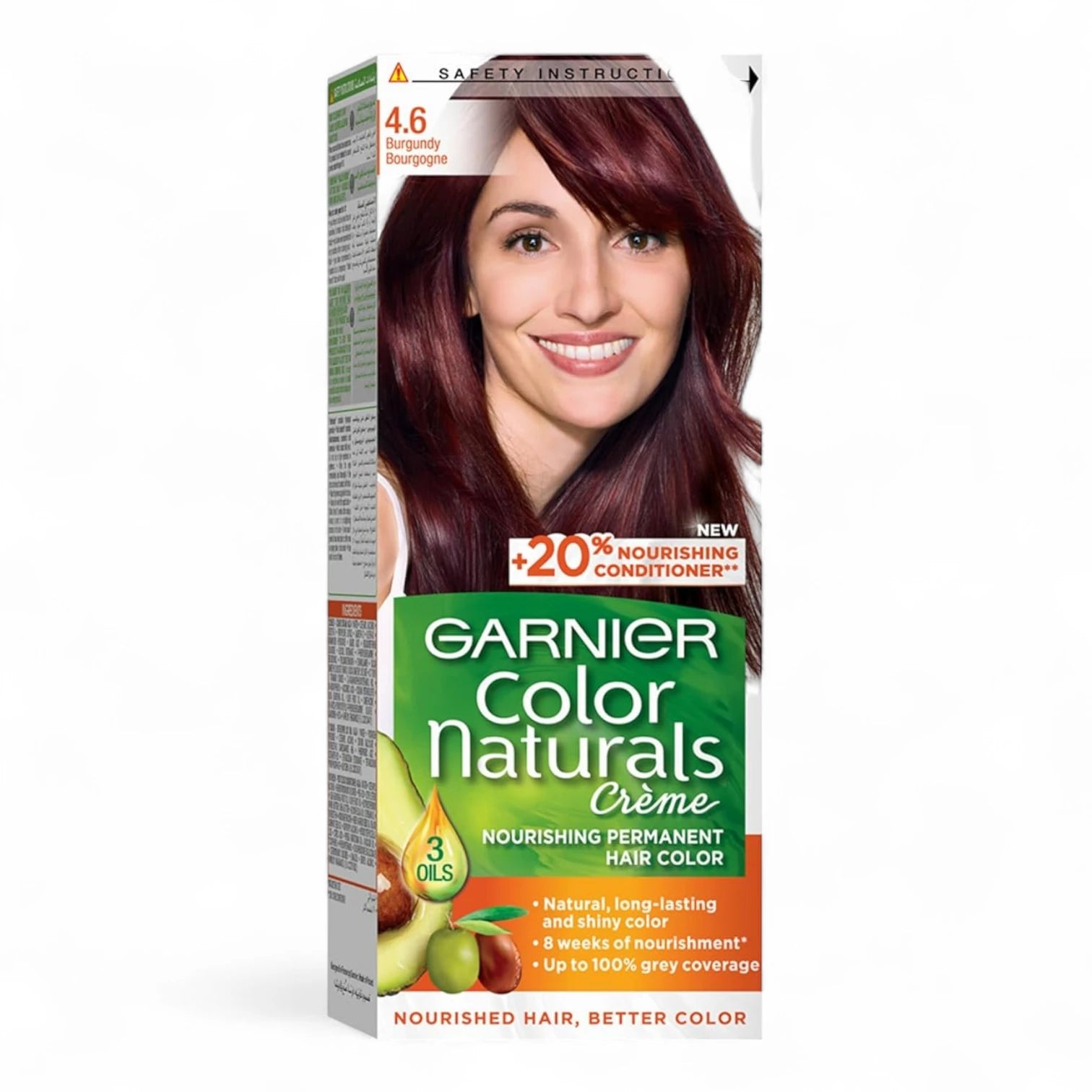 Garnier Color Naturals Crème Hair Colour 4.6 Burgundy | With 3 Nourishing Oils | 100% Grey Coverage & Long-Lasting Shine - Damoo