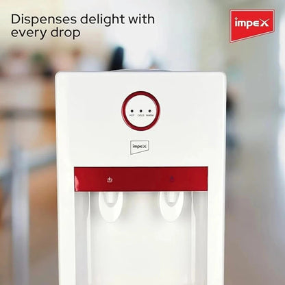 Impex Water Dispenser – 5L Heating & 3L Cooling Capacity | Stainless Steel Tank, Dual Taps, Storage Cabinet, 420W Cooling, 550W Heating,  WD 3902 - White - Damoo