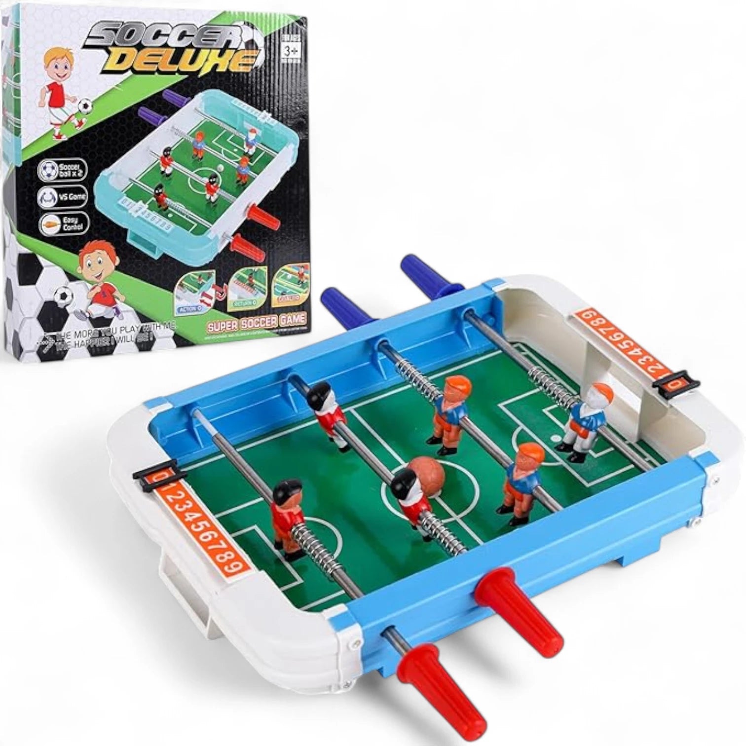 MAKINGTEC Mini Tabletop Football Game – Portable 2-Player Soccer Toy for Kids & Adults | Interactive Desktop Sports Game with Balls & Accessories – Birthday & Party Gift