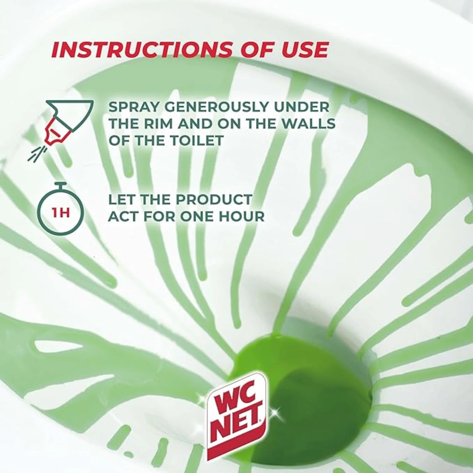 WC Net Liquid Toilet Cleaner – Mountain Fresh, 750ml (2+1 Free) | Active Oxygen Formula with Essential Oils | Prevents Limescale & Ensures Lasting Hygiene