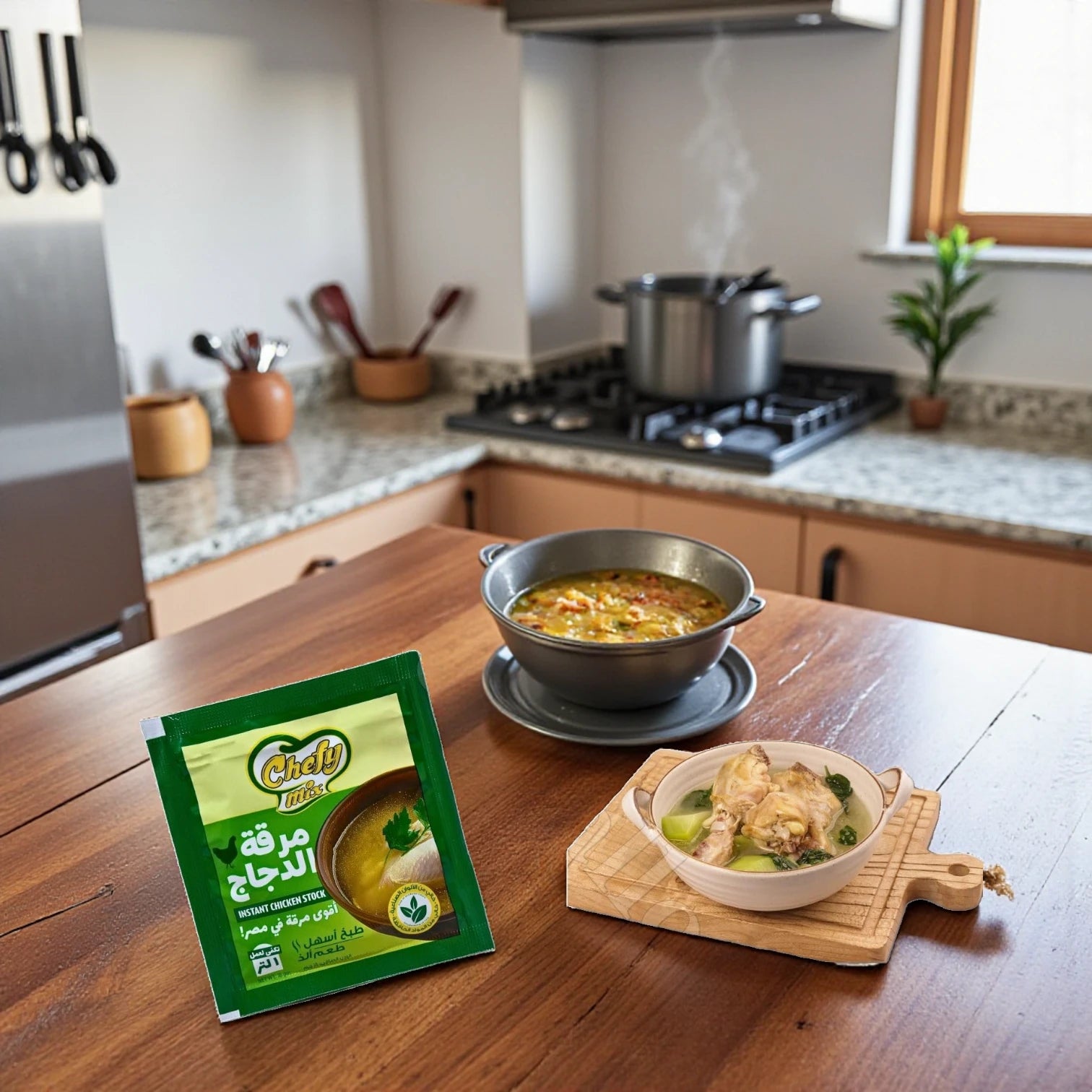 Chefy Mix Instant Chicken Bouillon Powder – Halal Certified, Authentic Egyptian Seasoning for Soups, Stews, Rice & Gravies | Rich Chicken Flavor | Natural Ingredients | 18g Sachet | Easy to Use Stock Base for Home Cooking - Damoo