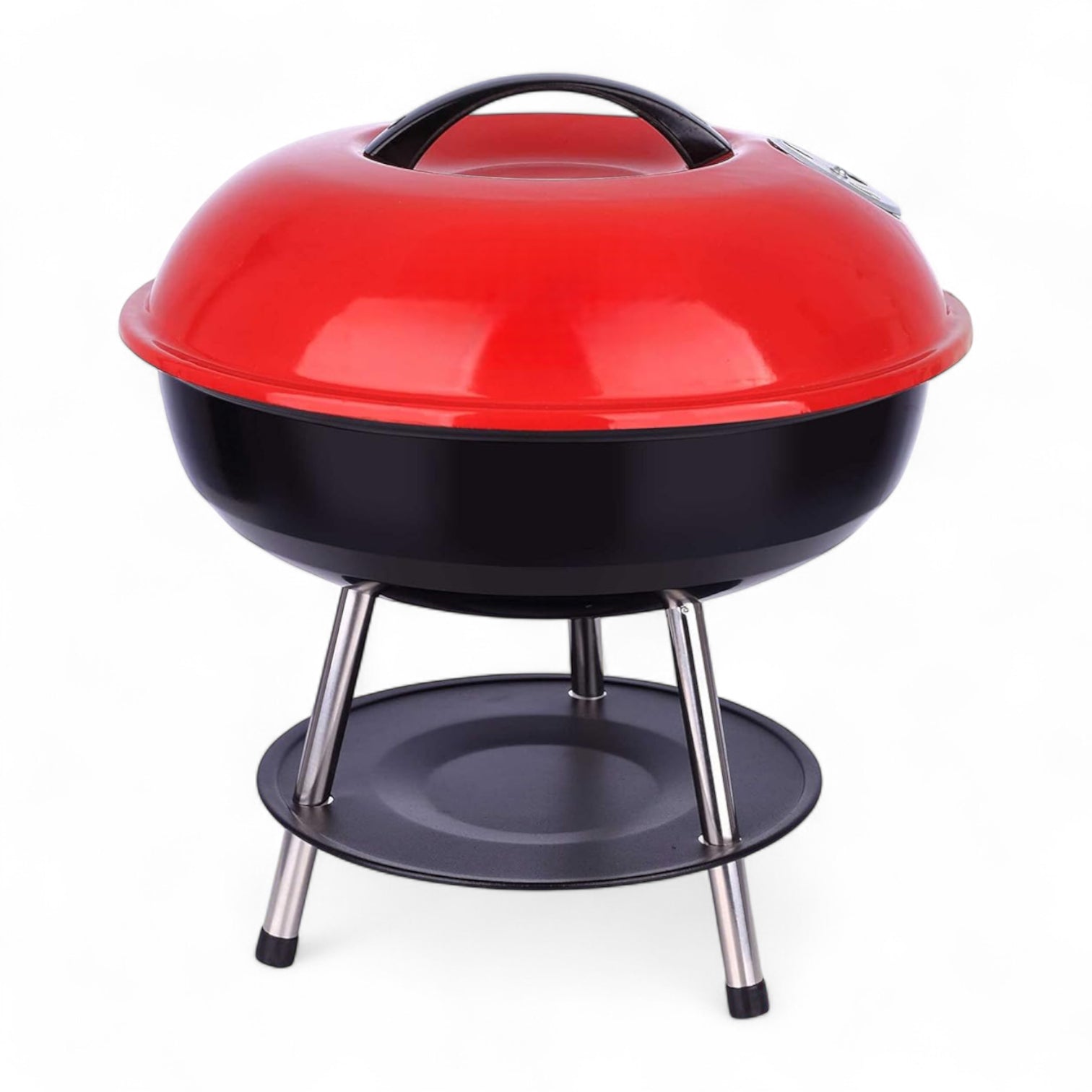 14-Inch Portable Charcoal Grill – Lightweight BBQ Kettle with Lid, Dual Vents, Heavy-Duty Steel Construction & Easy-Clean Ashtray – Ideal for Camping, Garden, Patio & Outdoor Barbecue Parties