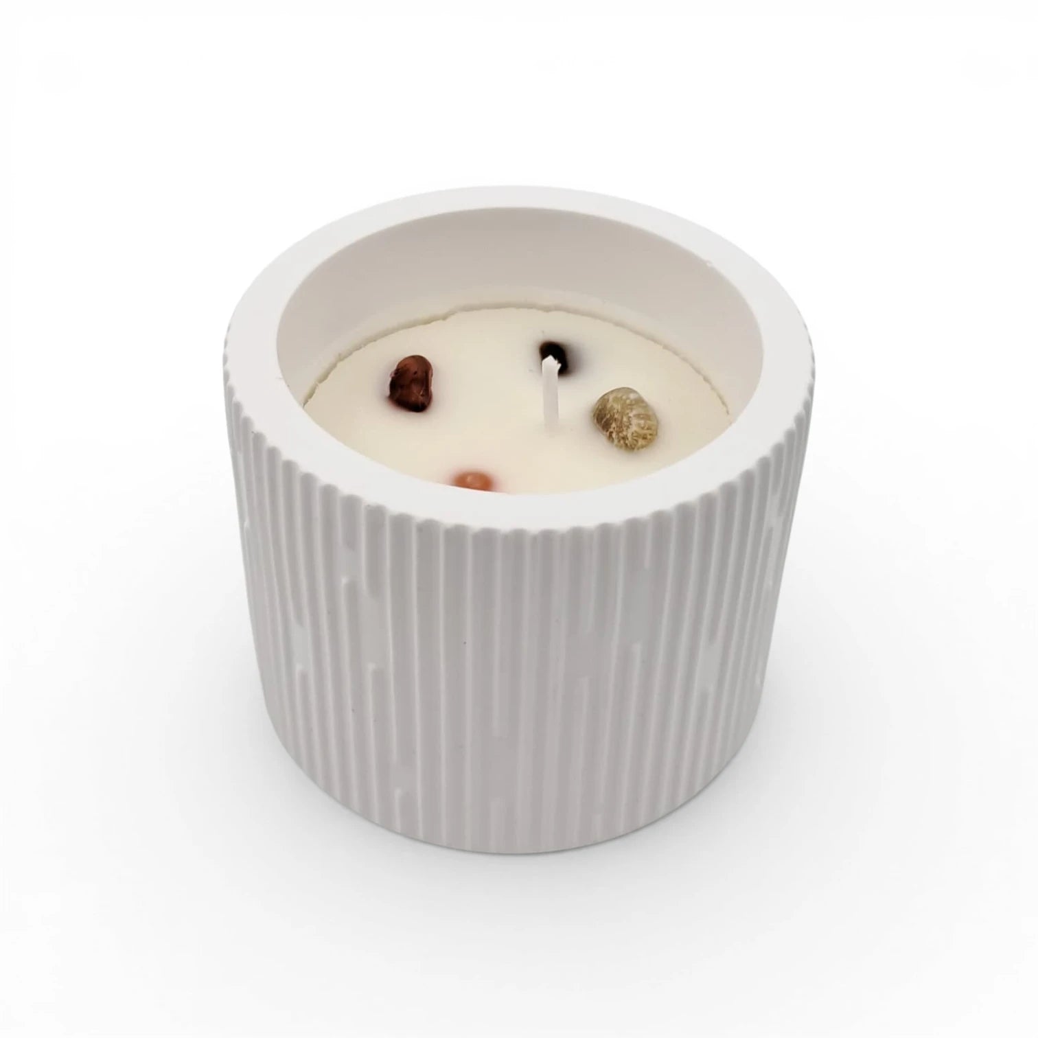 Luxury Scented Candle in Textured Ceramic Jar, Hand Poured Long Lasting Aromatherapy Candle for Home Décor & Relaxation - Multi Design (6H x 7L x 7W CM) - Damoo