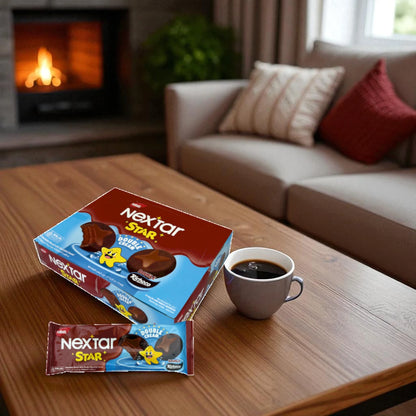 Nabati Nextar Star Double Chocolate Cream Biscuits – 372g (12 x 31g) | Halal Certified Soft Chocolate Cookies with Rich Creamy Filling | Delicious Snack for Kids & Adults | Individually Wrapped for On-the-Go Enjoyment - Damoo