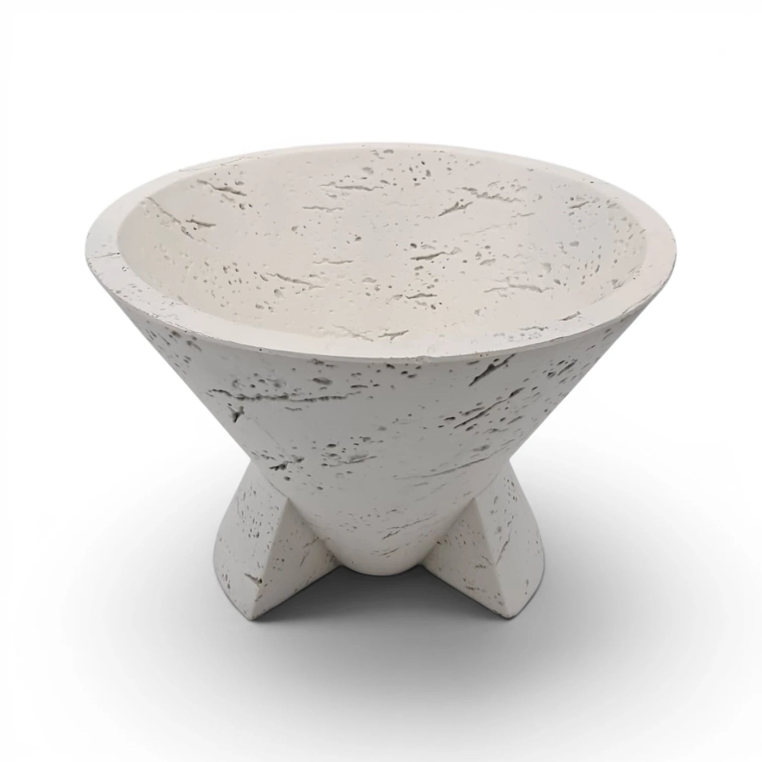 DAMOO Travertine Decorative Bowl with Stand, Natural Stone Centerpiece Bowl for Home Décor, Fruit & Display Bowl (Multi Color) - Damoo