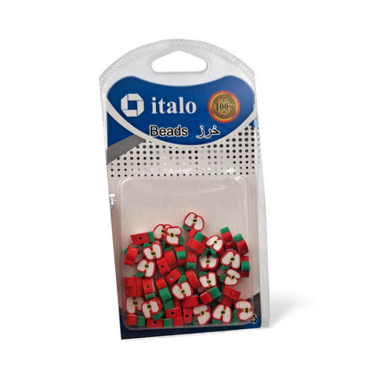 Italo Apple Shape Beads for DIY Jewellery & Craft Making – Decorative Polymer Beads for Bracelets, Necklaces & Kids Crafts (50 PCS) - Damoo