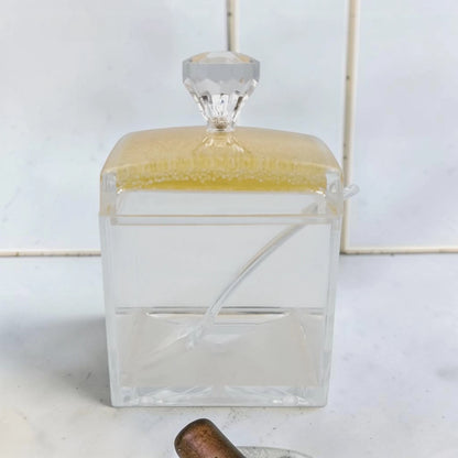 Acrylic Sugar Jar with Lid and Spoon, Clear Storage Container for Candy Condiments Spices, Decorative Kitchen Organizer, Available in 2 Designs - Damoo