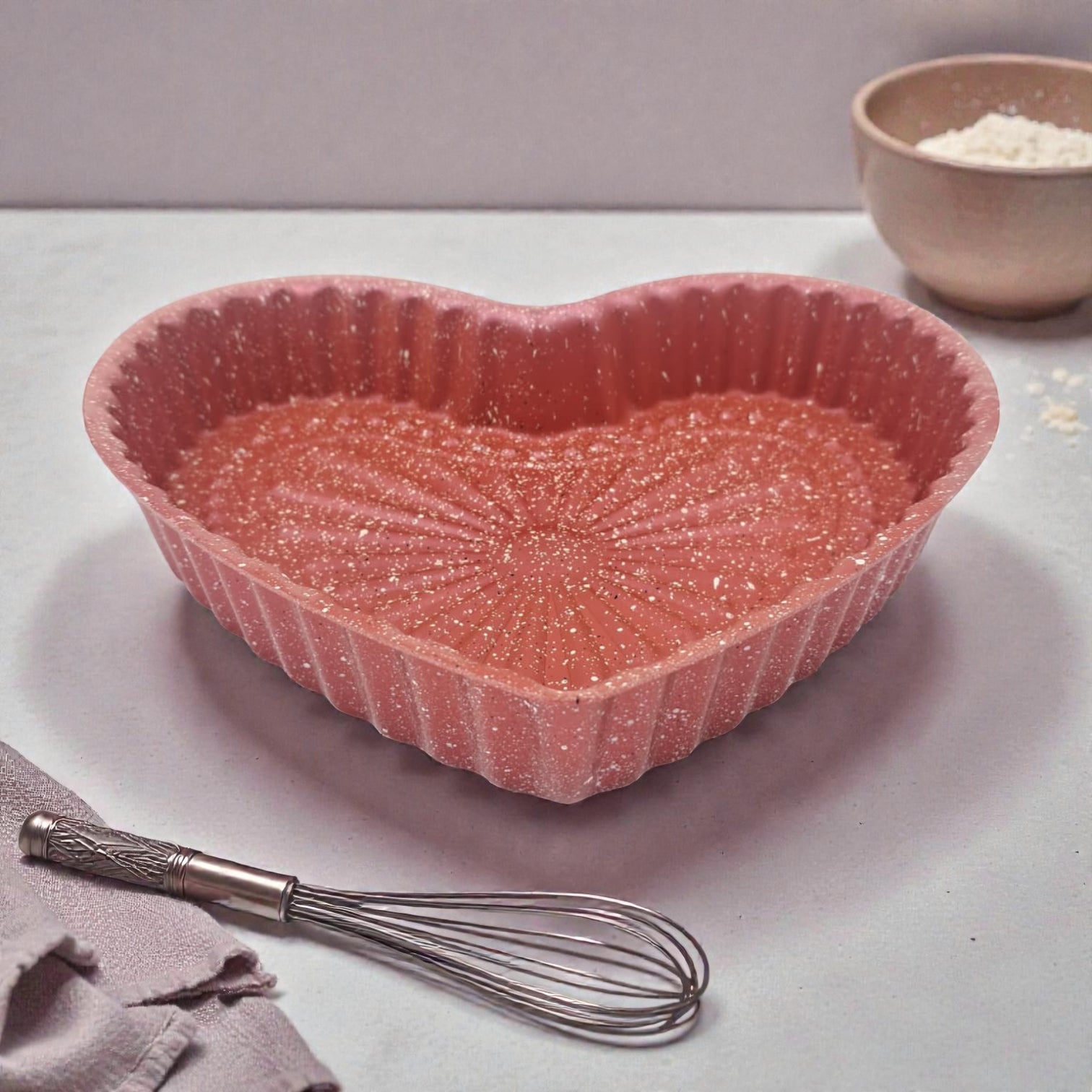 Carbon Steel Heart Shaped Non-Stick Cake Pan – Romantic Baking Mold, Two Sizes & Two Colors Available (4H x 25L × 25W CM | 4H x 21L × 21W CM) - Damoo