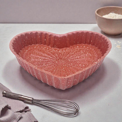 Carbon Steel Heart Shaped Non-Stick Cake Pan – Romantic Baking Mold, Two Sizes & Two Colors Available (4H x 25L × 25W CM | 4H x 21L × 21W CM) - Damoo