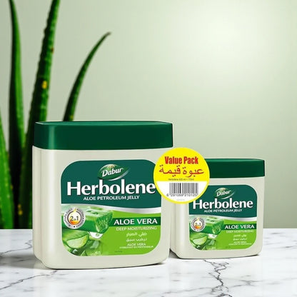 Dabur Herbolene Aloe Jelly Petroleum Jelly with Aloe Vera – Deep Moisturizing & Nourishing Skin Care – Value Pack 425ml + 115ml - Damoo