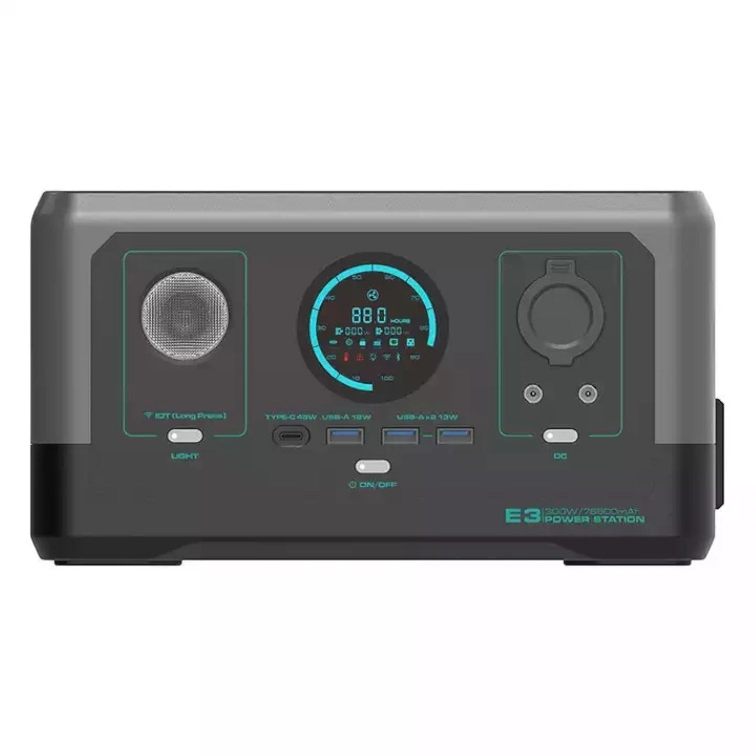 Toby's TBS-77A Portable Power Station 300W Max Power 76800mAh Battery with Wireless Charging, Multiple Outputs, Solar Input, Outdoor & Home Emergency Use